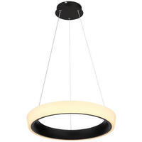 ZÁVĚSNÉ LED SVÍTIDLO, 49,5/120 cm  - černá/opál, Design, kov/plast (49,5/120cm)