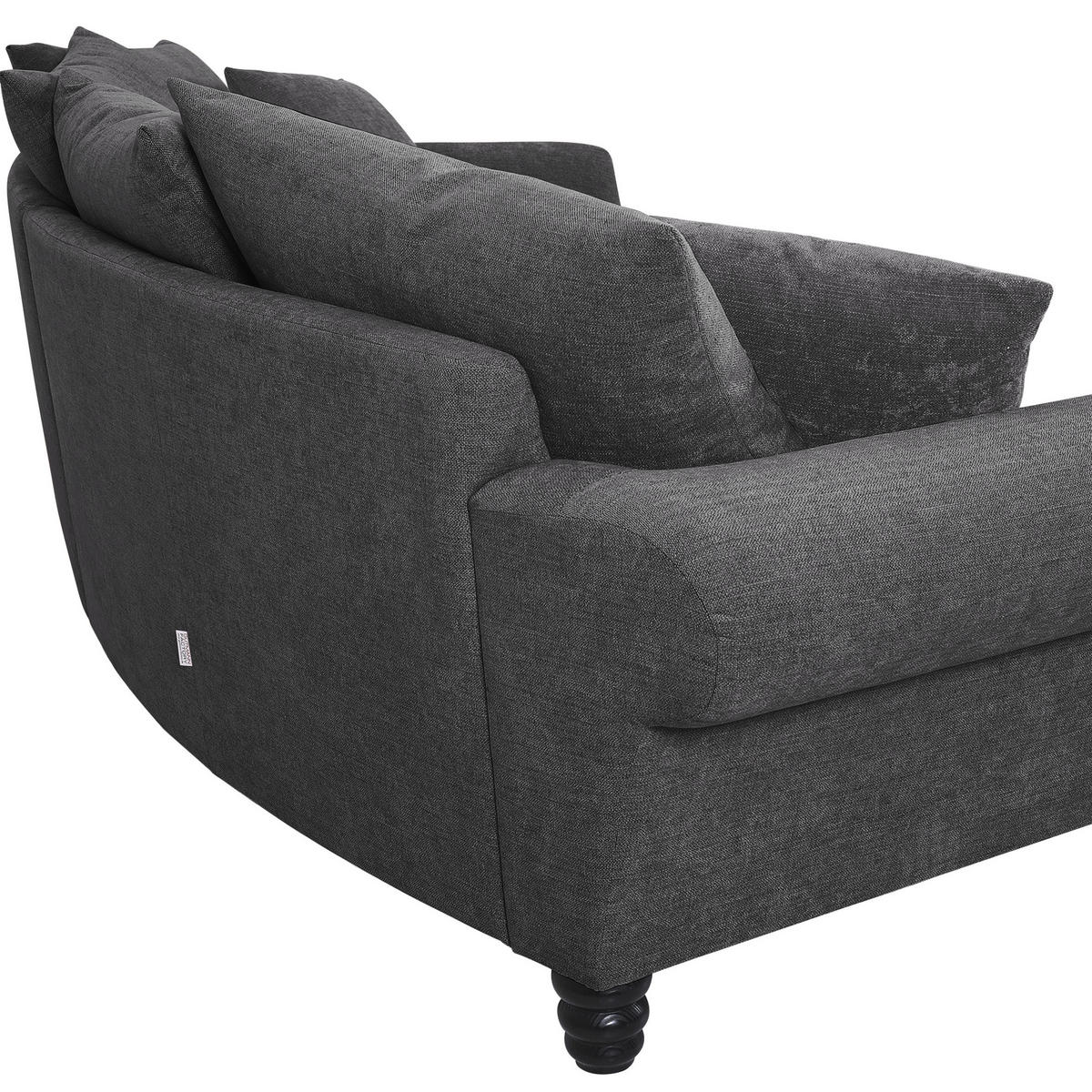 BIGSOFA in Flachgewebe Anthrazit  - Anthrazit/Schwarz, Konventionell, Holz/Textil (290/78/115cm) - Carryhome