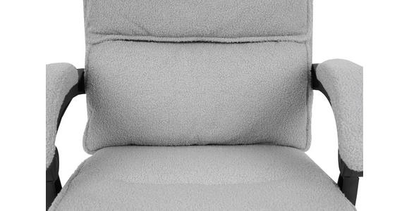 CHEFSESSEL Teddystoff Hellgrau - Hellgrau/Schwarz, Design, Kunststoff/Textil (64,5/112/120/65cm) - Carryhome
