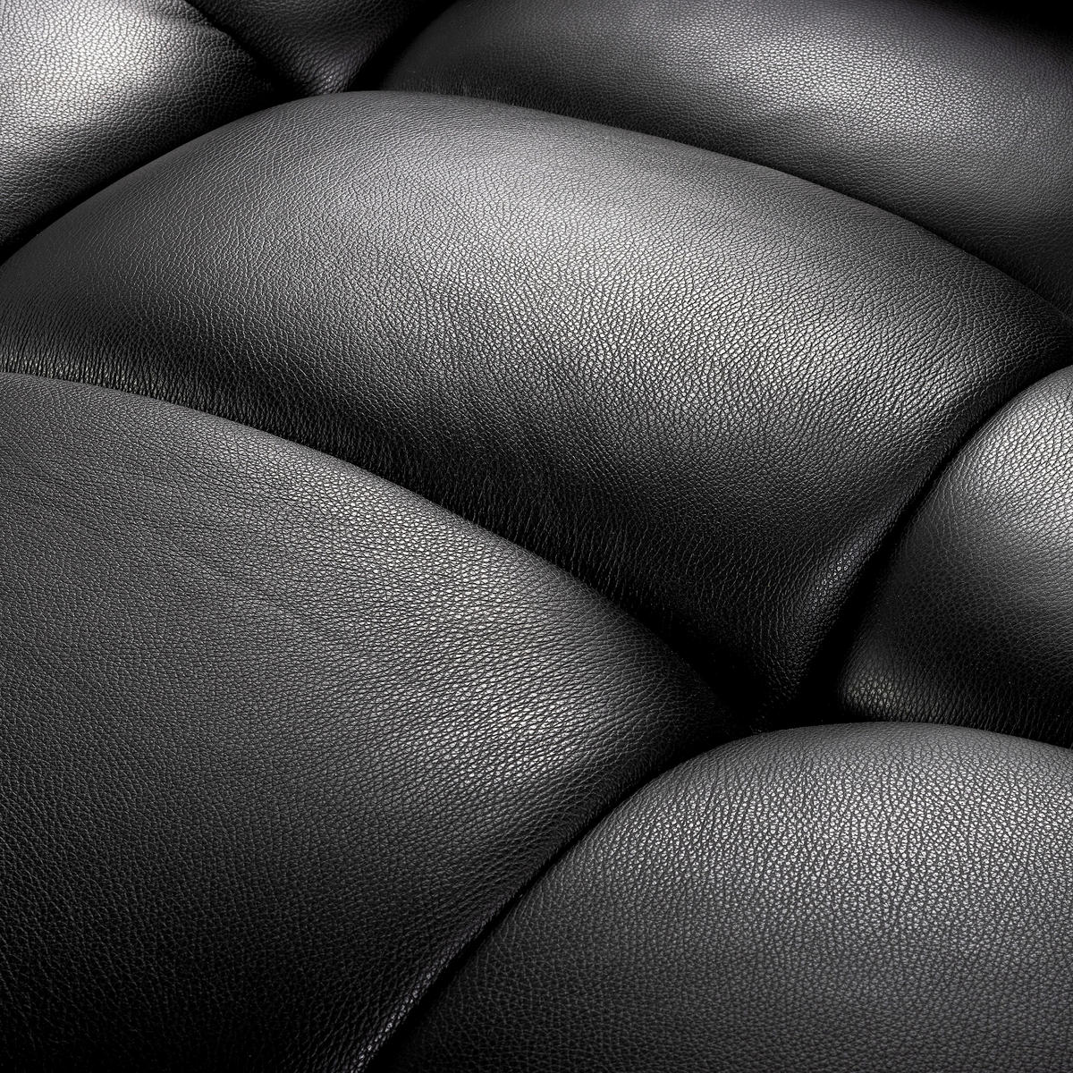 ECKSOFA  Echtleder Schwarz  - Schwarz, Design, Leder/Kunststoff (274/177cm) - Livetastic