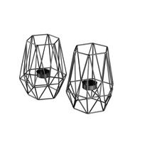 TEELICHTHALTER-SET 2-teilig  - Schwarz, Basics, Metall (9,5cm) - Echtwerk
