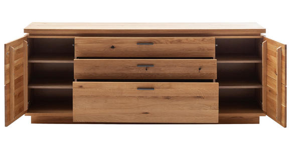 SIDEBOARD 210/84/44 cm  - Eichefarben/Anthrazit, Natur, Holz/Holzwerkstoff (210/84/44cm) - Linea Natura