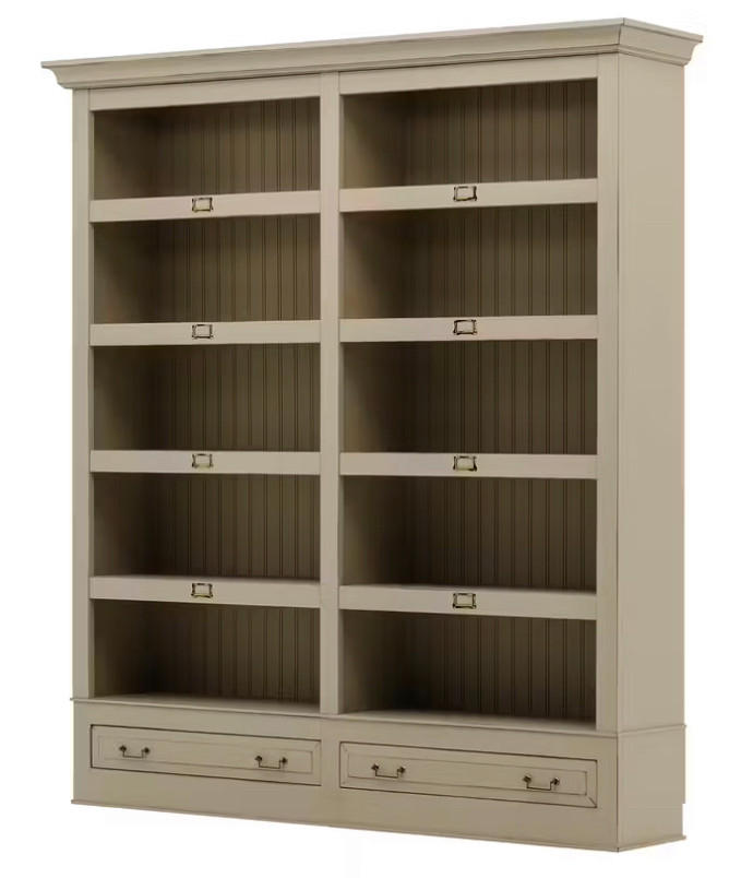BÜCHERWAND Pinie massiv Elfenbein - Elfenbein/Bronzefarben, LIFESTYLE, Holz/Metall (214/238,5/46,5cm) - Livetastic