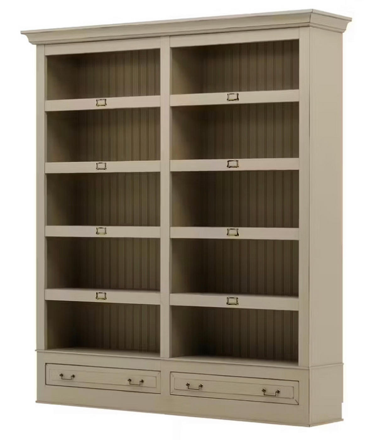 BÜCHERWAND Pinie massiv Elfenbein  - Elfenbein/Bronzefarben, LIFESTYLE, Holz/Metall (214/238,5/46,5cm) - Livetastic