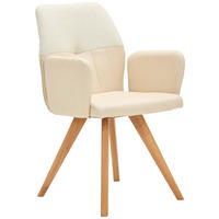 ARMLEHNSTUHL  in Lederlook, Webstoff  - Wildeiche/Beige, Konventionell, Holz/Textil (57/87/63cm) - Valdera