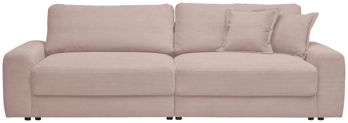 BIGSOFA in Cord Rosa  - Schwarz/Rosa, MODERN, Kunststoff/Textil (278/93/112cm) - Carryhome