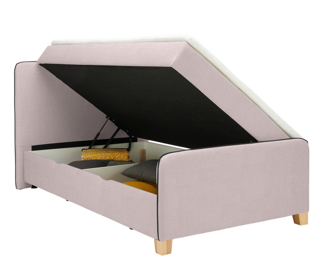 BOXBETT 140/200 cm  in Altrosa  - Eichefarben/Altrosa, Design, Holz/Holzwerkstoff (140/200cm) - Moderano