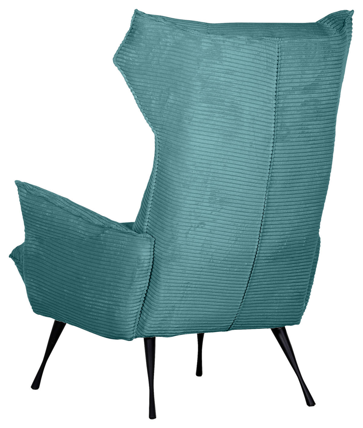 OHRENSESSEL in Cord Petrol  - Petrol/Schwarz, Konventionell, Textil/Metall (83/110/92cm) - MID.YOU