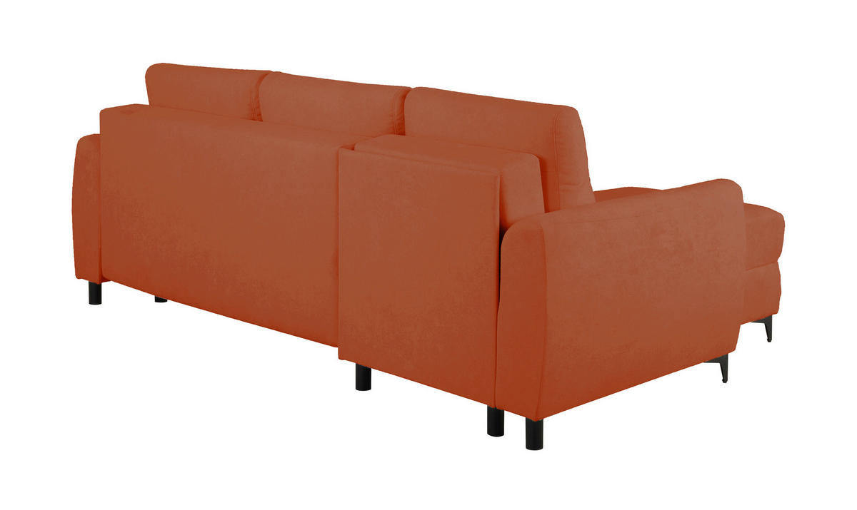 ECKSOFA Moli Rostfarben Bouclé  - Rostfarben/Schwarz, Design, Textil/Metall (236/148cm) - MID.YOU