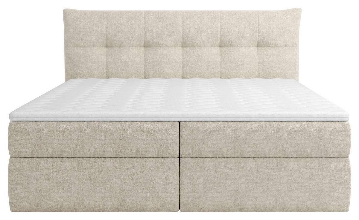 BOXBETT 180/200 cm  in Creme  - Creme/Schwarz, Modern, Holz/Holzwerkstoff (180/200cm) - Boxxx