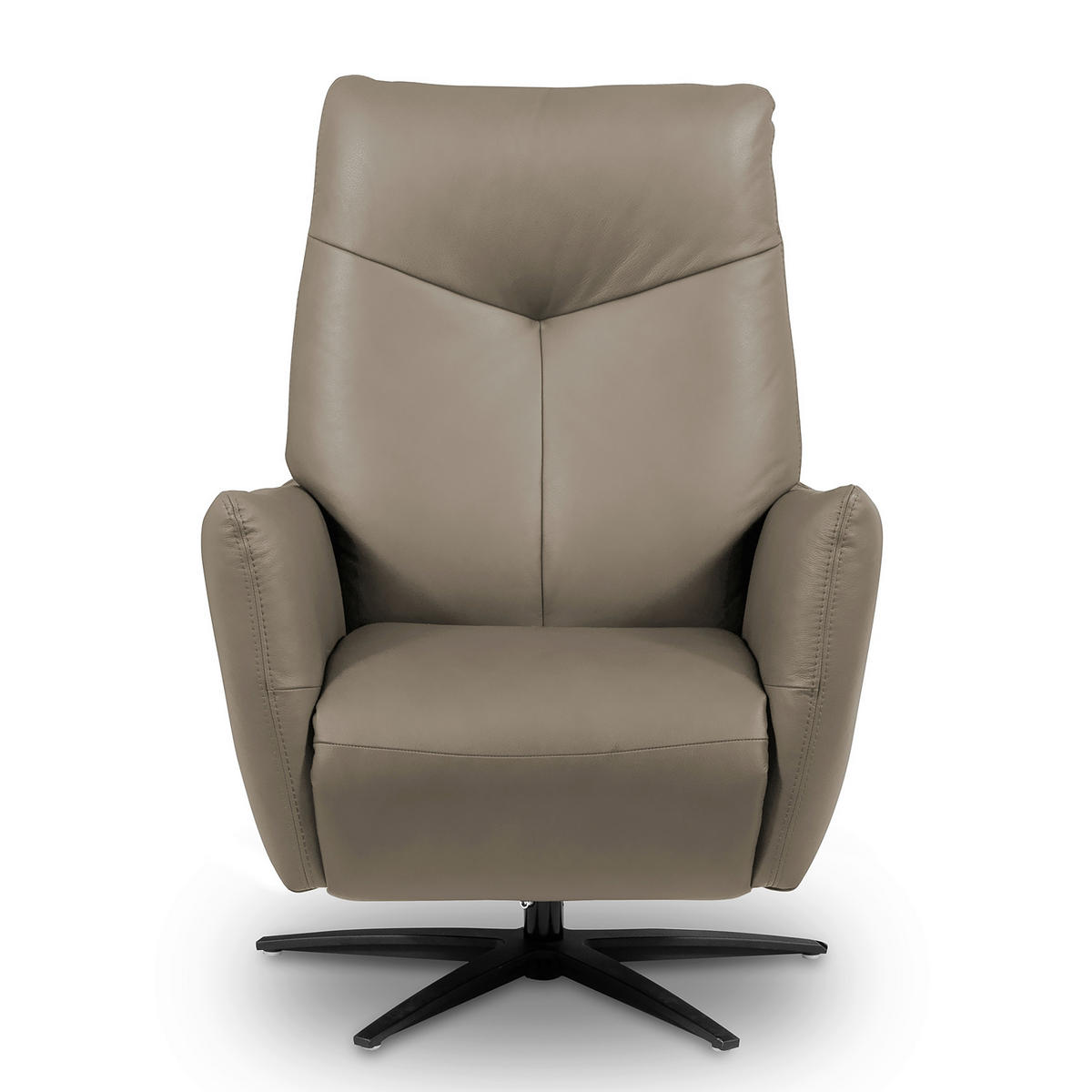 RELAXSESSEL Leder Taupe  - Taupe/Schwarz, Design, Leder/Metall (76/107/88cm) - Livetastic