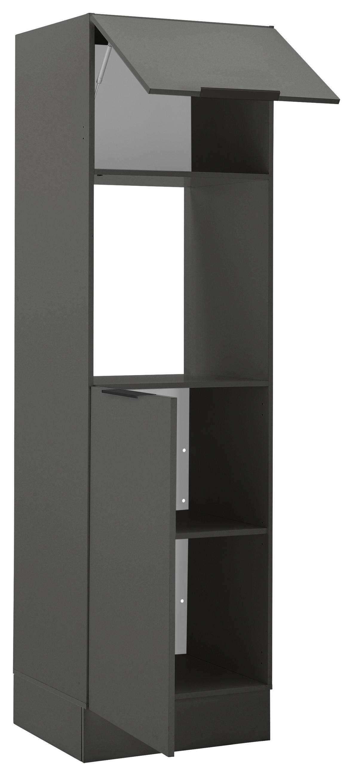 GERÄTEUMBAUSCHRANK 60/211/57 cm  in Graphitfarben  - Schwarz/Graphitfarben, Basics, Holzwerkstoff/Metall (60/211/57cm) - Carryhome