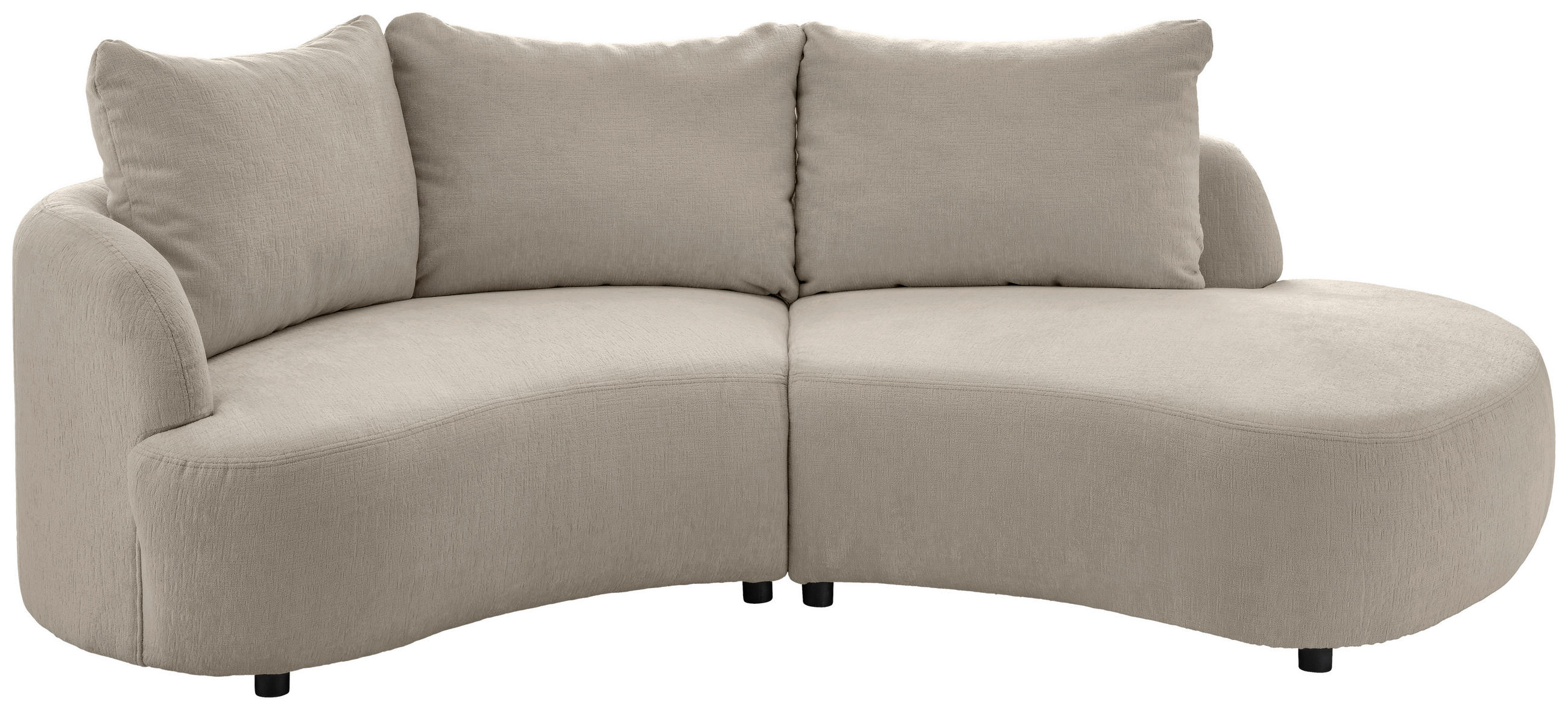 ECKSOFA Taupe Mikrofaser  - Taupe/Schwarz, MODERN, Kunststoff/Textil (139/250cm) - Livetastic