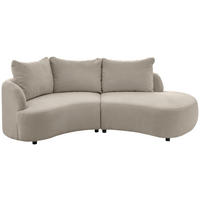 ECKSOFA Taupe Mikrofaser  - Taupe/Schwarz, MODERN, Kunststoff/Textil (139/250cm) - Livetastic