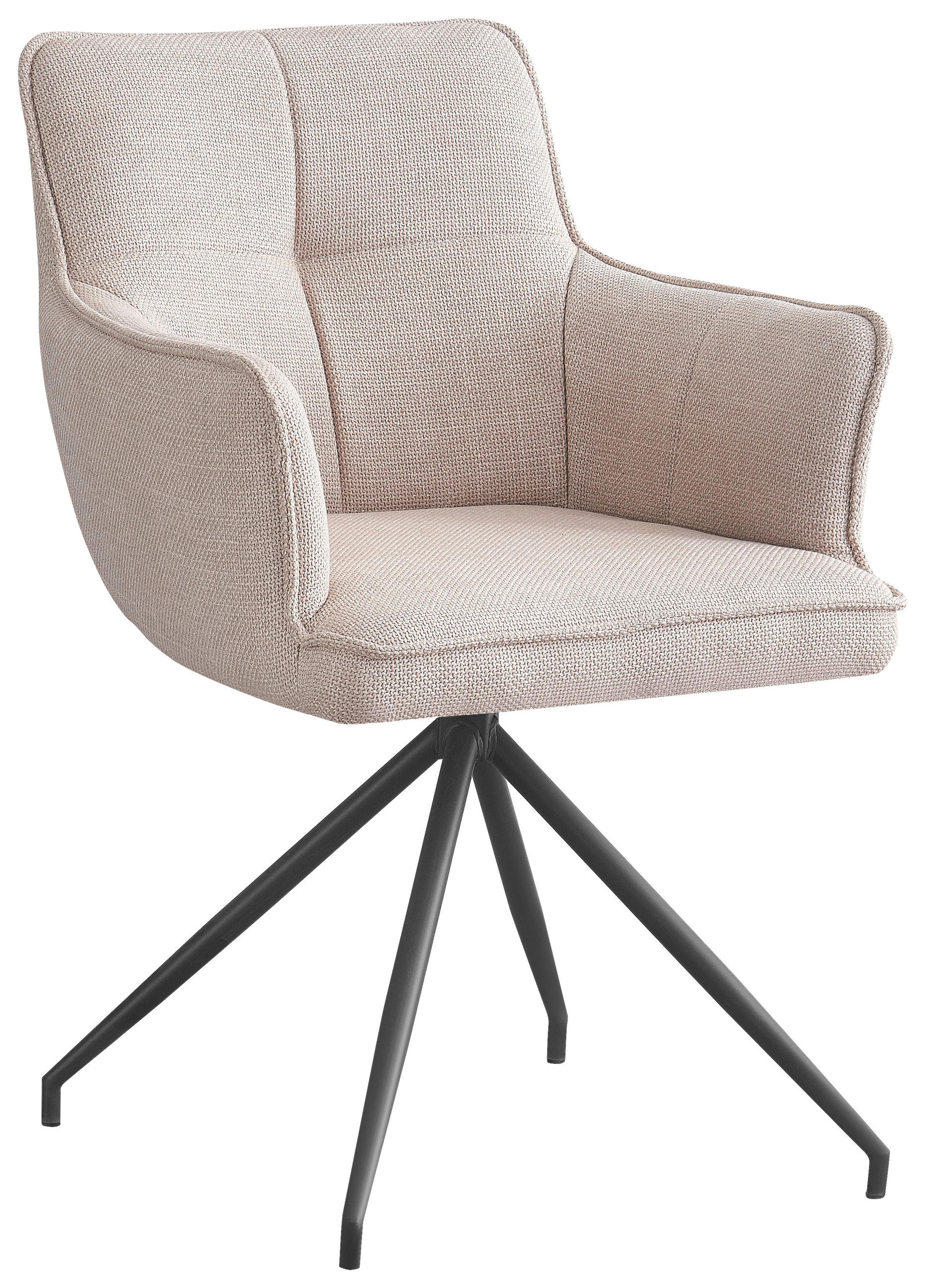 ARMLEHNSTUHL  in Eisen Webstoff  - Beige/Schwarz, Design, Textil/Metall (58/84/62.5cm) - Novel
