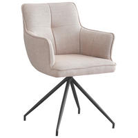 ARMLEHNSTUHL  in Eisen Webstoff  - Beige/Schwarz, Design, Textil/Metall (58/84/62.5cm) - Novel