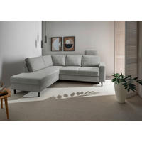ECKSCHLAFSOFA Grau Chenille  - Schwarz/Grau, MODERN, Holz/Textil (200/242cm) - Livetastic