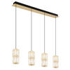 LED-HÄNGELEUCHTE STEFANIE 84.5/9.5/150 cm   - Goldfarben/Schwarz, Design, Glas/Kunststoff (84.5/9.5/150cm) - Globo