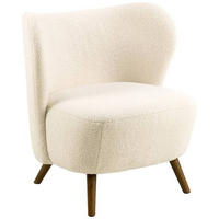 SESSEL in Teddystoff Creme  - Creme/Braun, Design, Holz/Textil (76/82/73cm) - Livetastic