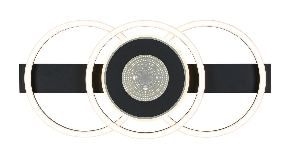 LED-DECKENLEUCHTE 60/28/6,5 cm  - Schwarz, Basics, Kunststoff/Metall (60/28/6,5cm) - Boxxx
