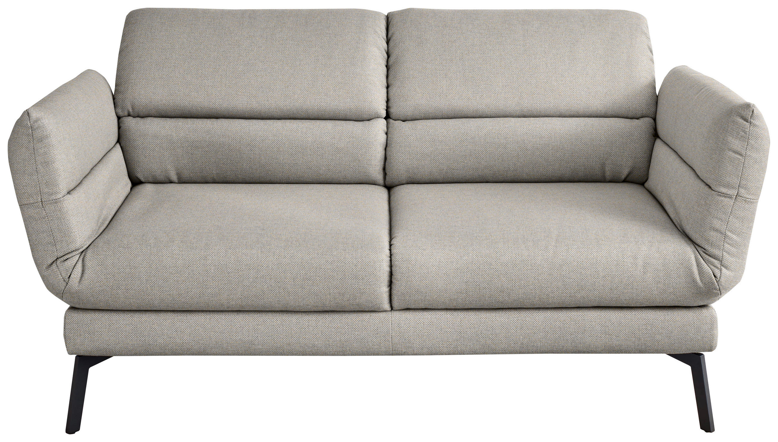 2-SITZER-SOFA Flachgewebe Beige  - Beige/Schwarz, Design, Textil/Metall (178-226/83-113/96-177cm) - Dieter Knoll