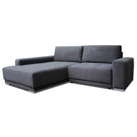 SJEDEĆA GARNITURA tekstil  siva   - siva/srebrne boje, Design, tekstil/drvo (195/259cm) - Cantus