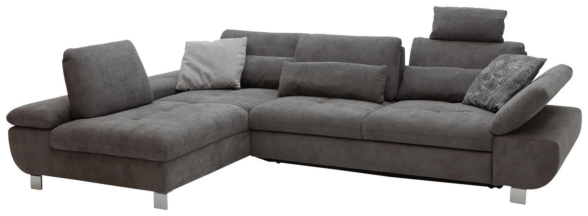 ECKSOFA Grau Webstoff  - Alufarben/Grau, Design, Textil (203/310cm) - Xora