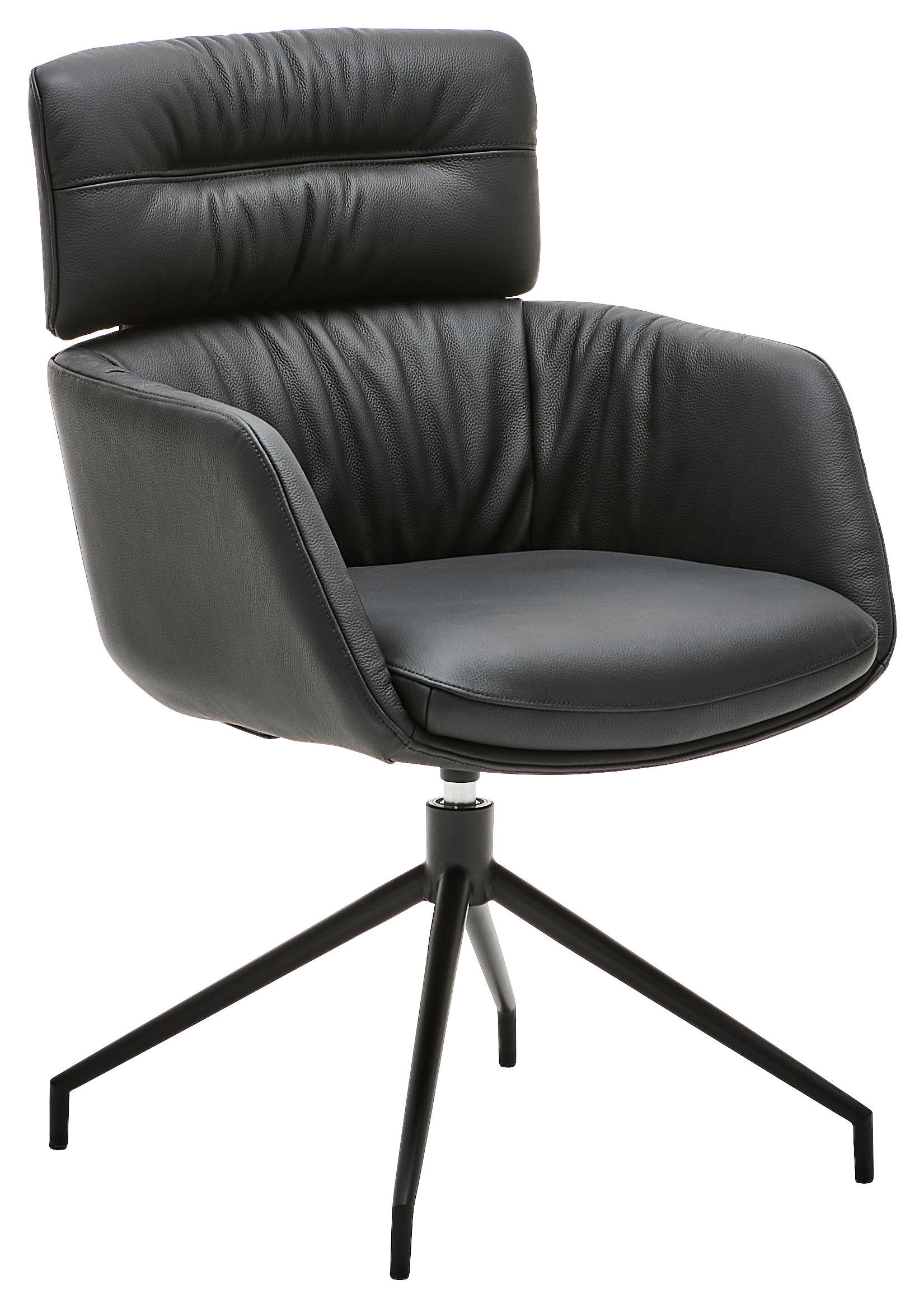 ŽIDLE S PODRUČKAMI, železo, černá - černá, Design, kov/kůže (62/92/65cm) - Dieter Knoll