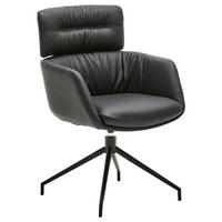 KAROSSZÉK fekete  - fekete, Design, bőr/fém (62/92/65cm) - Dieter Knoll