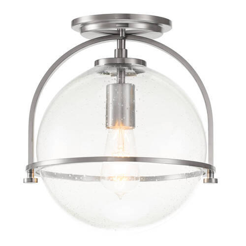 STROPNA SVETILKA Elstead Somerset 28.2/31.8 cm   - barve niklja, Design, kovina/steklo (28.2/31.8cm) - Elstead Lighting