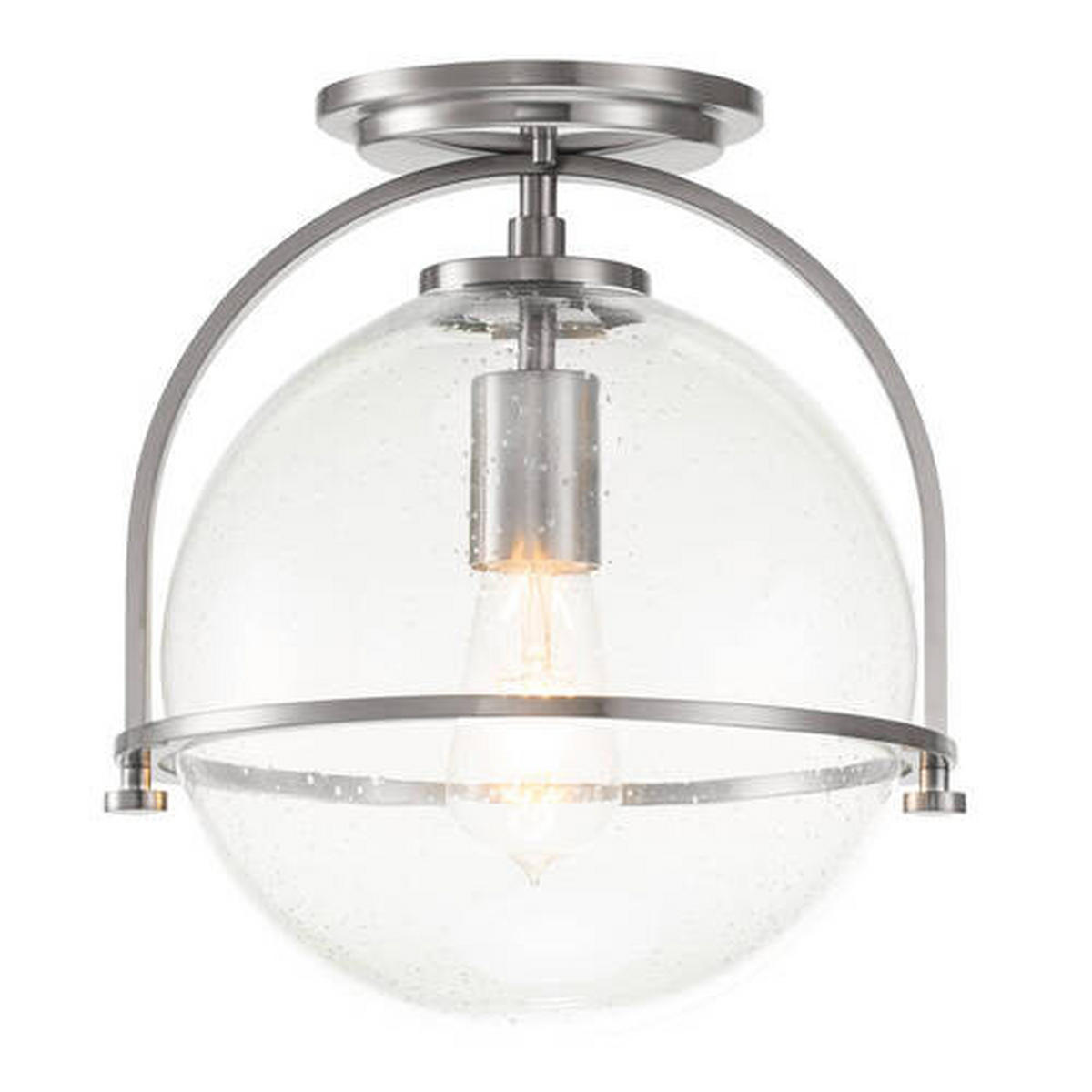 STROPNA SVETILKA Elstead Somerset 28.2/31.8 cm   - barve niklja, Design, kovina/steklo (28.2/31.8cm) - Elstead Lighting