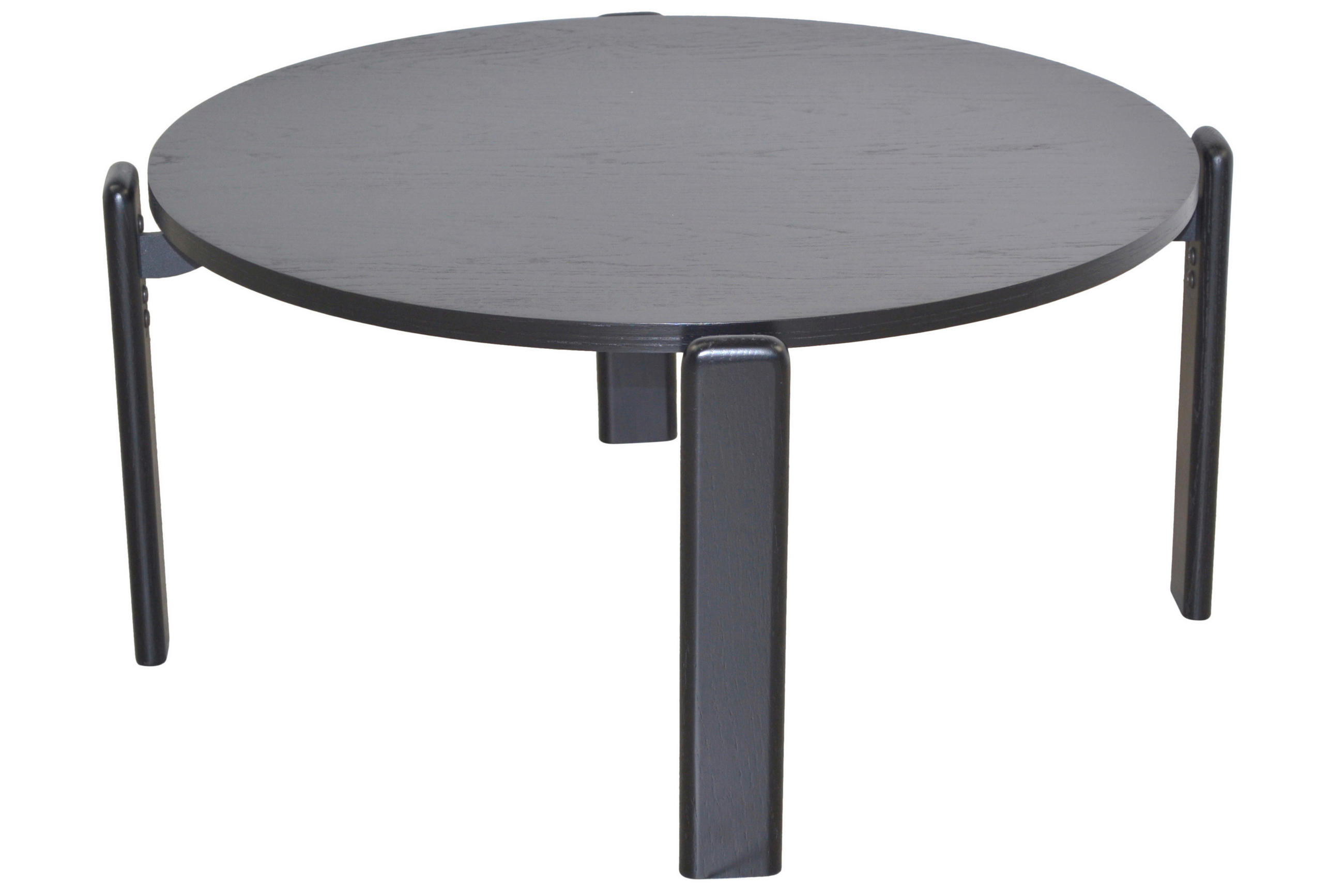 COUCHTISCH Eiche furniert 76/76/36 cm rund Schwarz  - Schwarz, Design, Holz/Holzwerkstoff (76/76/36cm) - MID.YOU