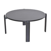 COUCHTISCH Eiche furniert 76/76/36 cm rund Schwarz  - Schwarz, Design, Holz/Holzwerkstoff (76/76/36cm) - MID.YOU