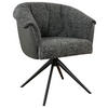 ARMLEHNSTUHL , Stoffauswahl, Sitzfläche 180° drehbar , Webstoff  - Dunkelgrau/Schwarz, Design, Textil/Metall (69/80/68cm) - Novel