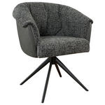 ARMLEHNSTUHL  Stoffauswahl, Sitzfläche 180° drehbar Webstoff  - Dunkelgrau/Schwarz, Design, Textil/Metall (69/80/68cm) - Novel