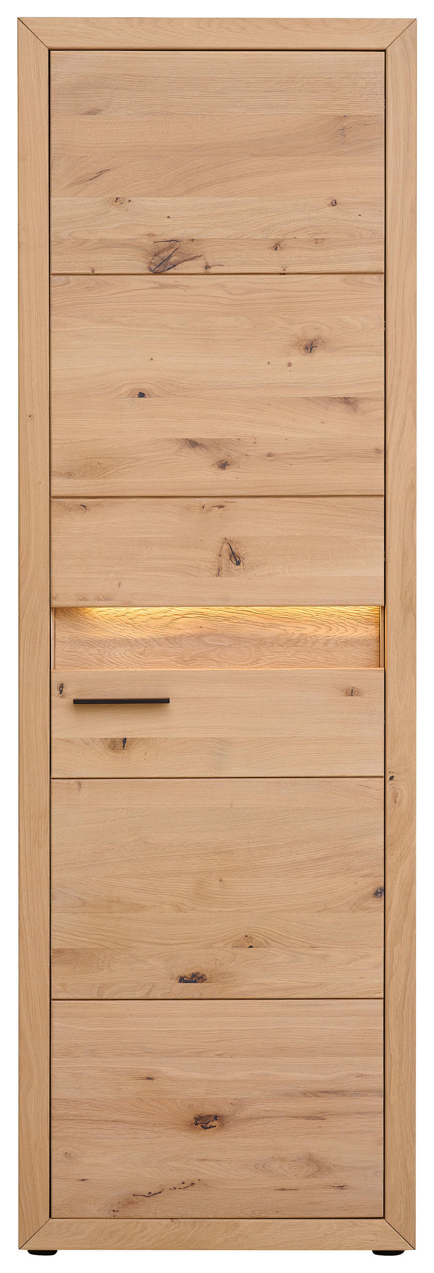 GARDEROBENSCHRANK  in 63,8/199/40 cm  - Eichefarben/Schwarz, KONVENTIONELL, Holz/Metall (63,8/199/40cm) - Linea Natura