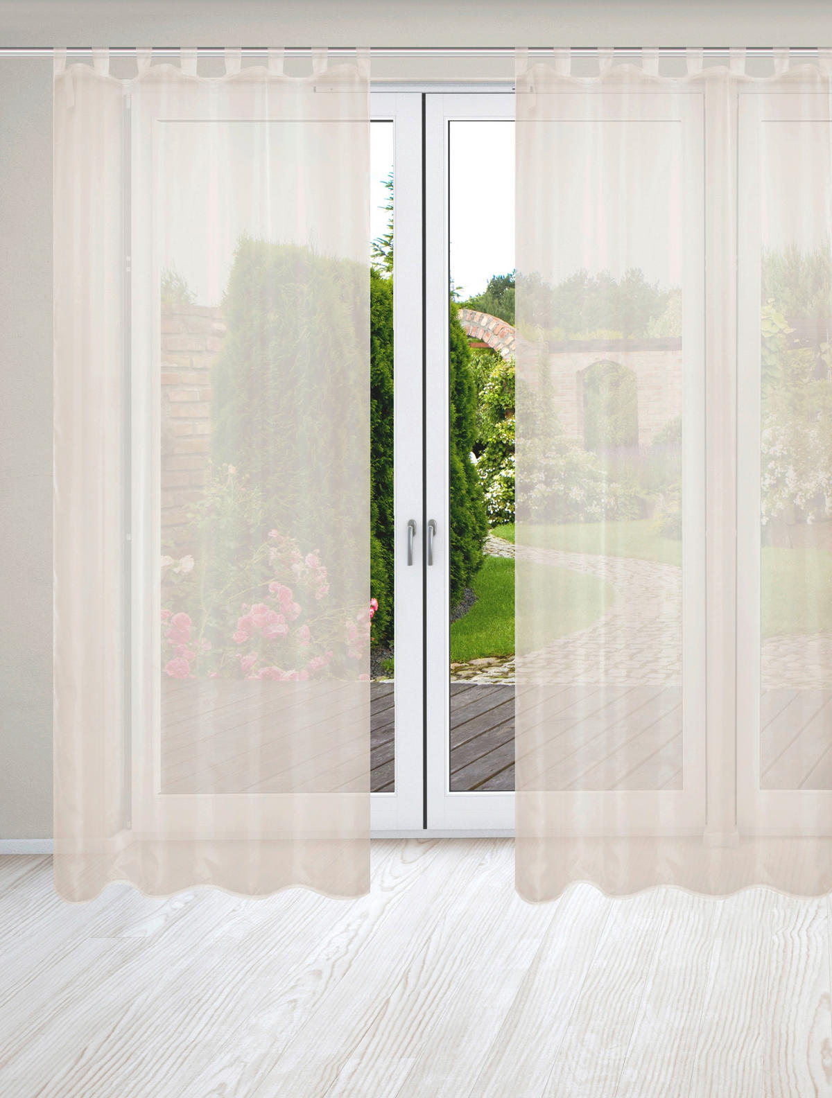 SCHLAUFENSCHAL  transparent   135/245 cm 2 Stück  - Weiß, Basics, Textil (135/245cm)