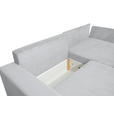 ECKSOFA Grau Cord  - Schwarz/Grau, KONVENTIONELL, Kunststoff/Textil (245/153cm) - Carryhome