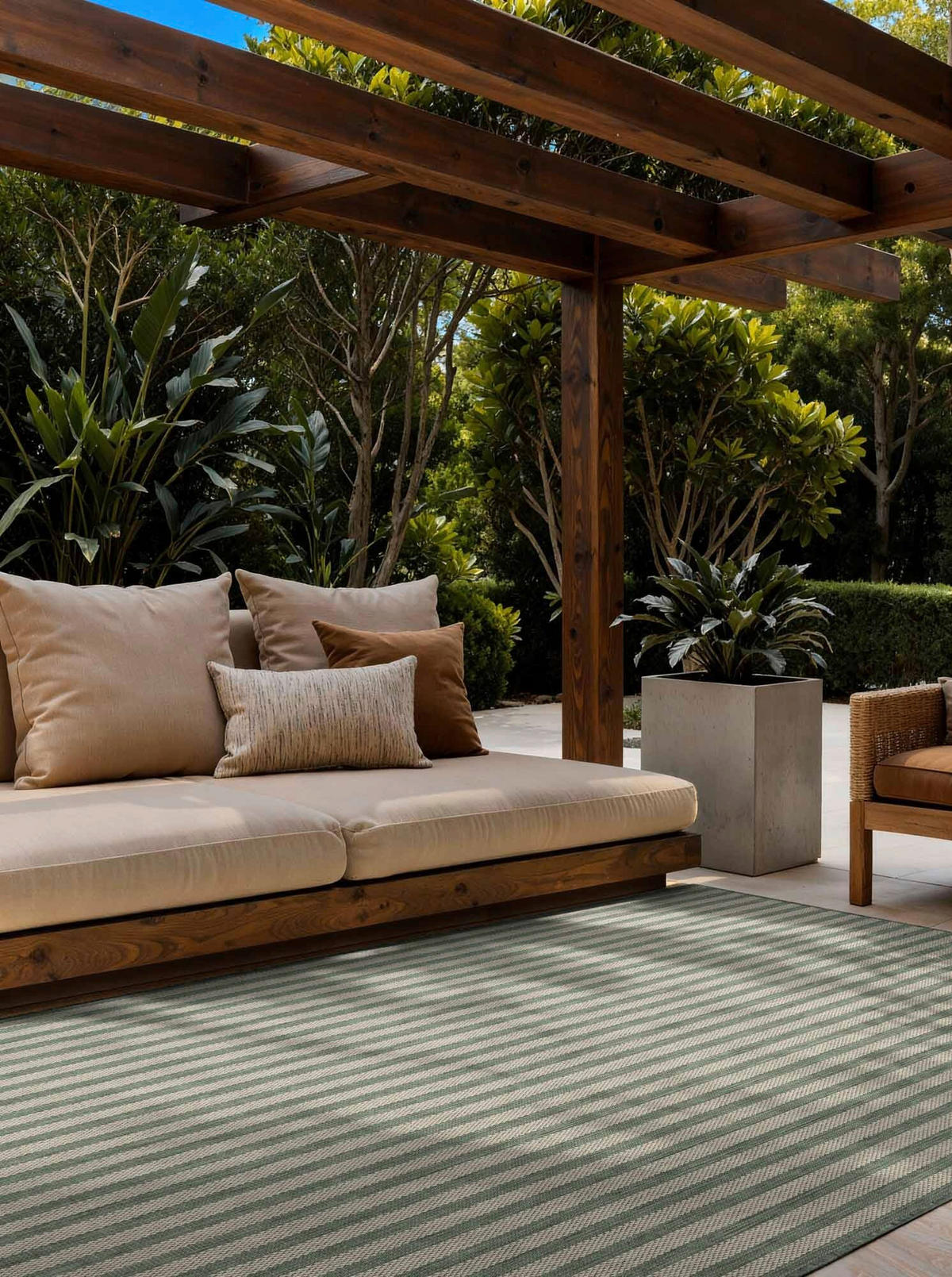 FLACHWEBETEPPICH 160/230 cm Haringey Grün, Weiß rechteckig  - Weiß/Grün, Design, Kunststoff (160/230cm)