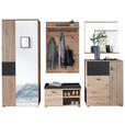 GARDEROBE 6-teilig in 282/202/38 cm - Schwarz/Eiche Artisan, Design, Holzwerkstoff/Textil (282/202/38cm) - Voleo