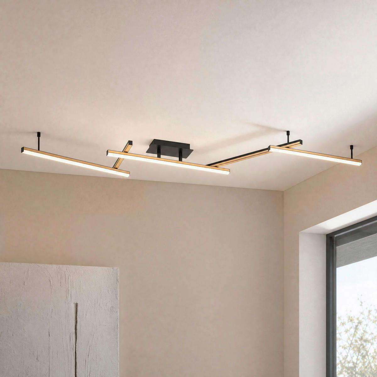 LED-DECKENLEUCHTE Rimini 220/12/11 cm   - Ahornfarben/Schwarz, Design, Kunststoff/Metall (220/12/11cm) - Eglo