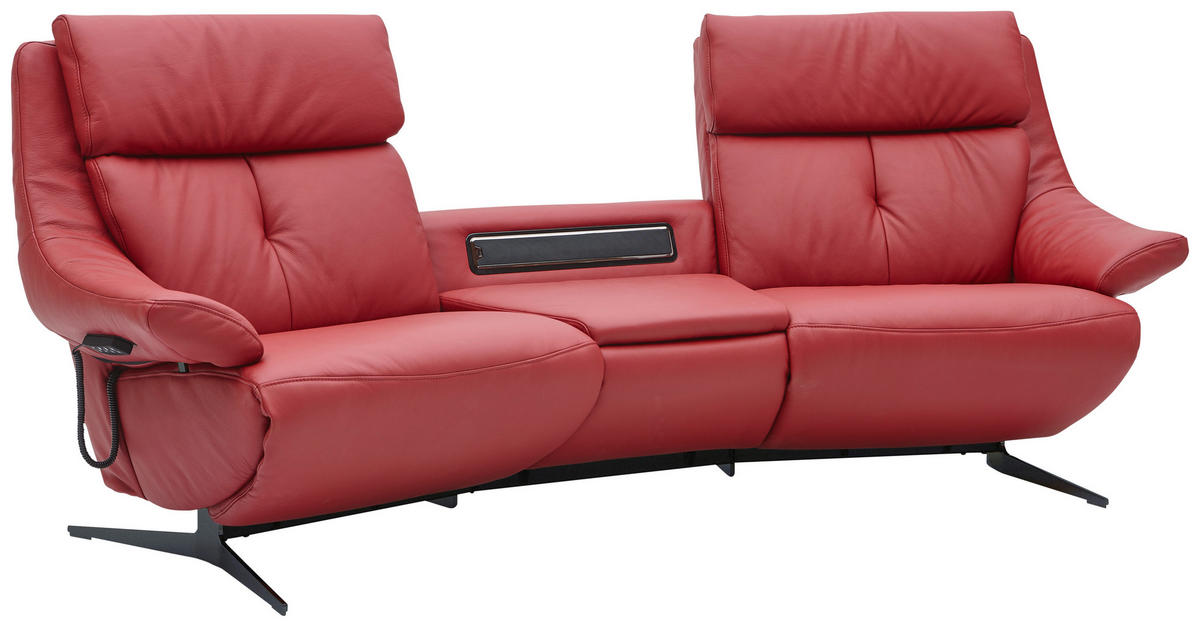 HEIMKINO-SOFA Echtleder Rot  - Anthrazit/Rot, KONVENTIONELL, Leder (254/107/105cm) - Himolla Komfortklass