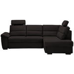 ECKSOFA in Flachgewebe Dunkelbraun  - Dunkelbraun, KONVENTIONELL, Kunststoff/Textil (251/193cm) - Cantus