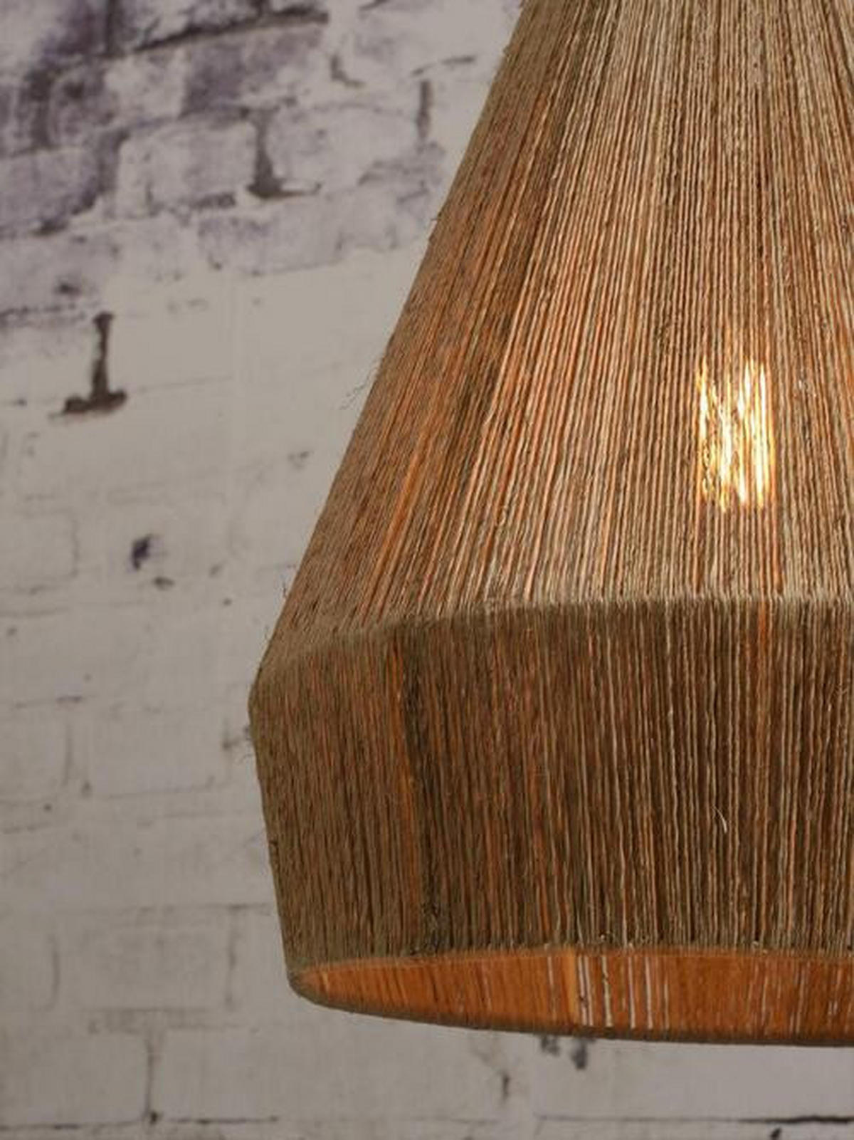 HÄNGLAMPA GOOD&MOJO 40/47 cm  - ljusbrun/svart, Natur, plast/naturmaterial (40/47cm) - Good & Mojo