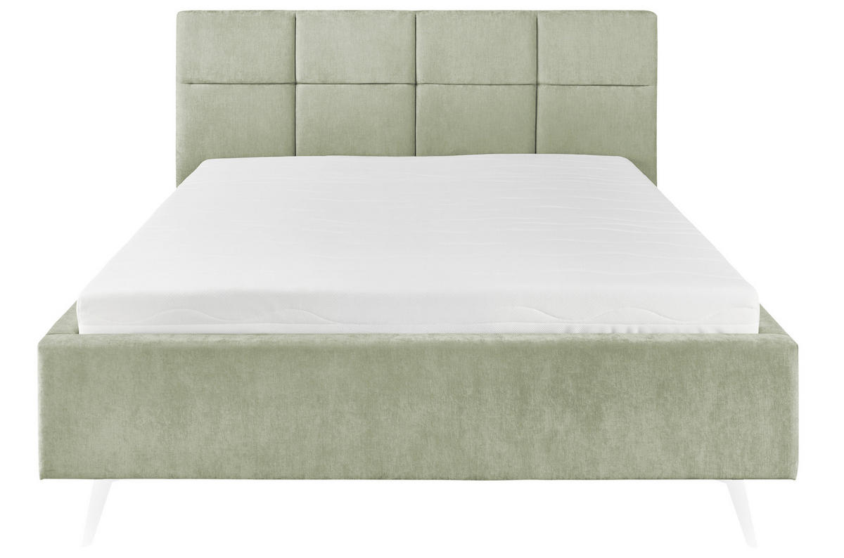 POLSTERBETT 140/200 cm,  in Hellgrün,  - Schwarz/Hellgrün, KONVENTIONELL, Textil/Metall (140/200cm) - SetOne by Musterring