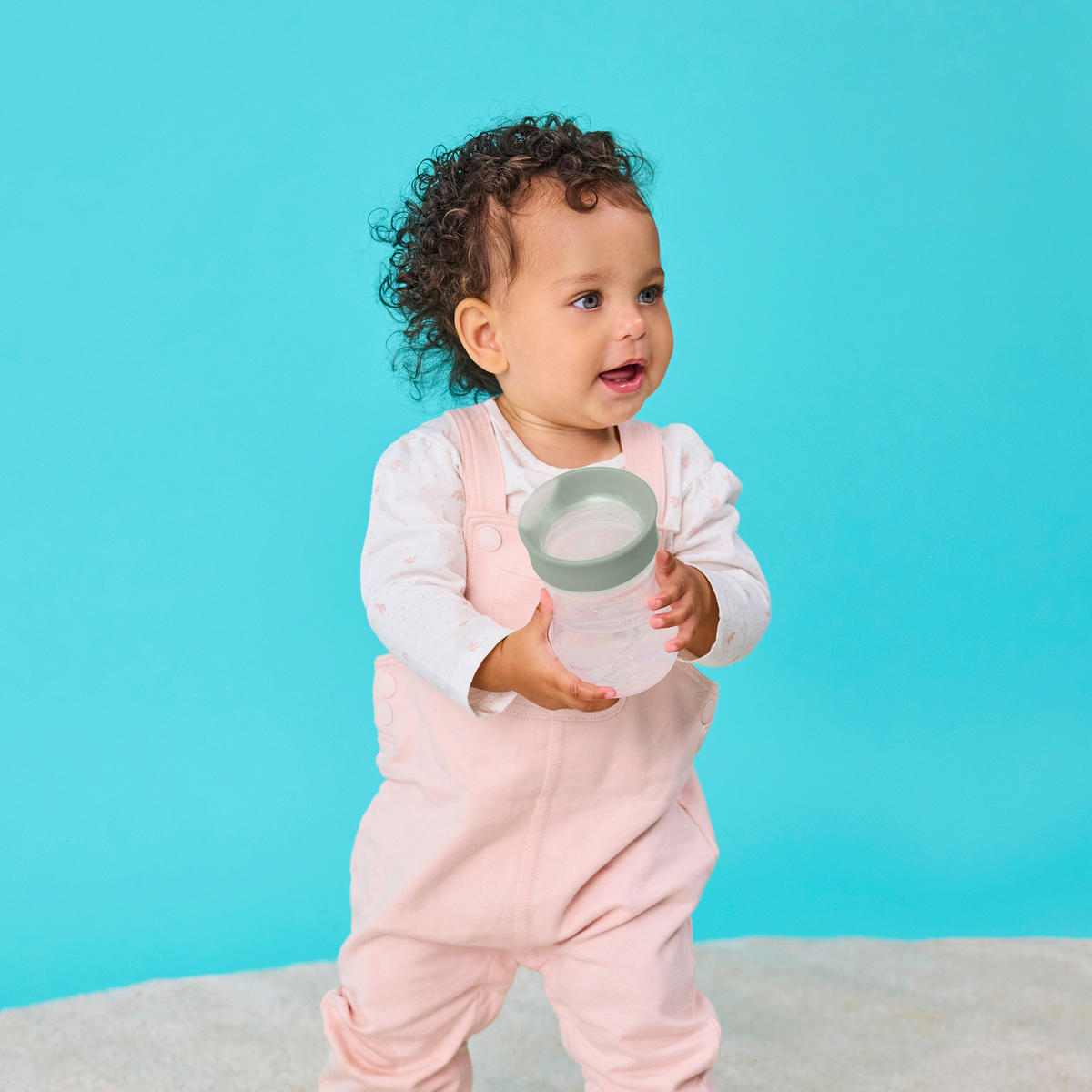 TRINKLERNBECHER-SET - Salbeigrün, Basics, Kunststoff (12/14/7cm)