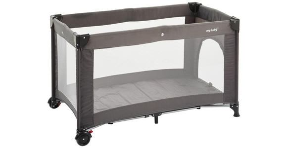 REISEBETT  120/60/74 cm  - Dunkelgrau, Basics, Kunststoff/Textil (120/60/74cm) - My Baby Lou