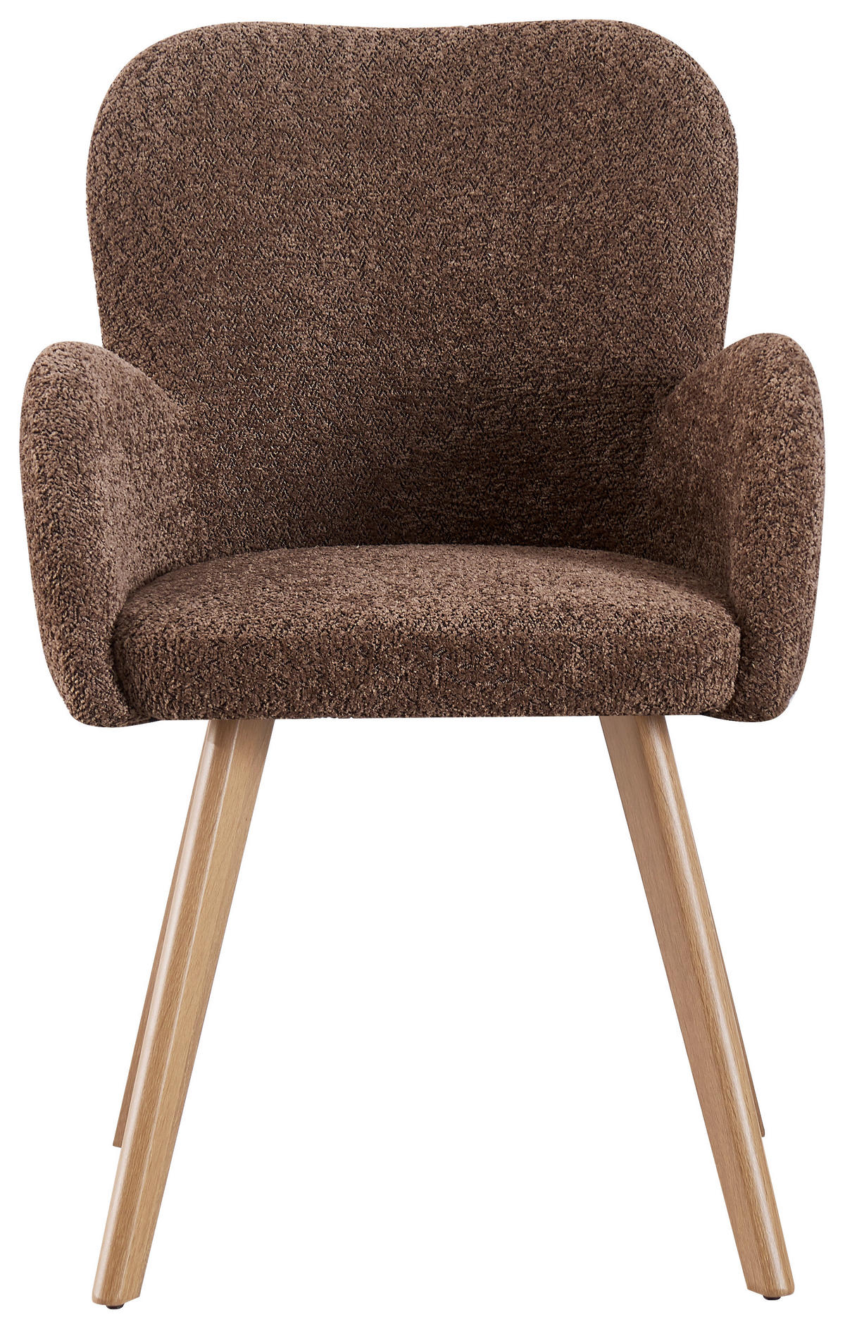 ARMLEHNSTUHL  inklusive Armlehnen Bouclé, Teddystoff  - Eichefarben/Braun, MODERN, Holz/Textil (57/85/63cm) - MID.YOU