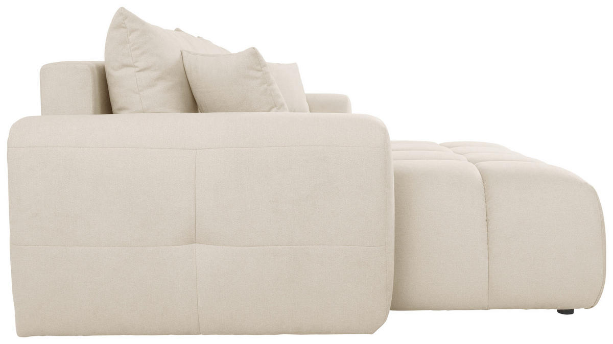 ECKSOFA in Velours Beige  168/298 cm  - Beige/Schwarz, KONVENTIONELL, Kunststoff/Textil (168/298cm) - Carryhome