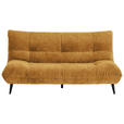 2-SITZER-SOFA  in Mikrofaser Goldfarben  - Goldfarben/Schwarz, KONVENTIONELL, Textil/Metall (198/100/101cm) - Hom`in